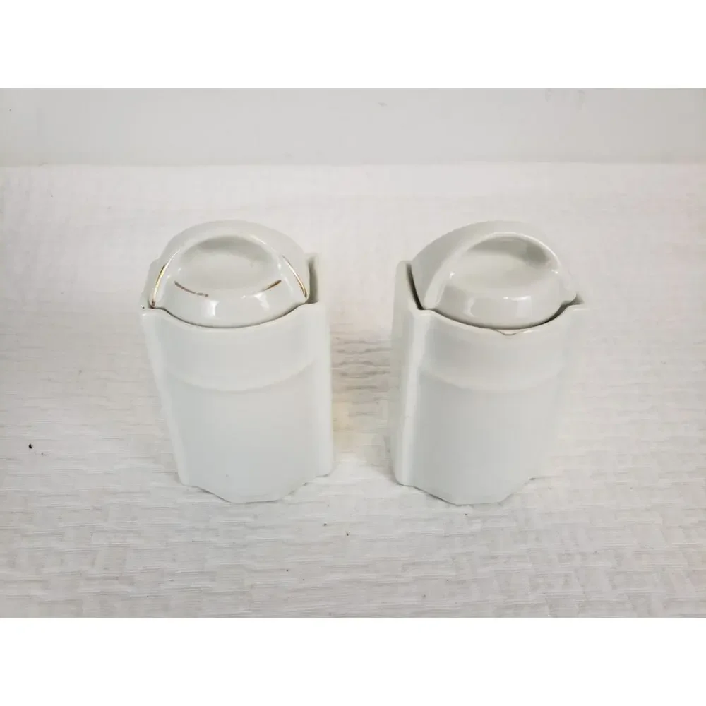 Antique Artikel 2388 German Porcelain Lusterware Canisters Set of 3